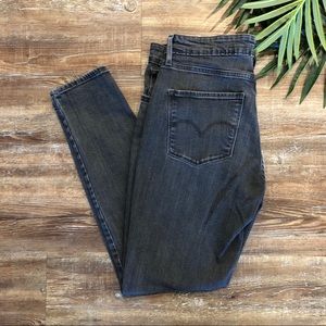 Levis 721 high rise dark gray skinny jeans